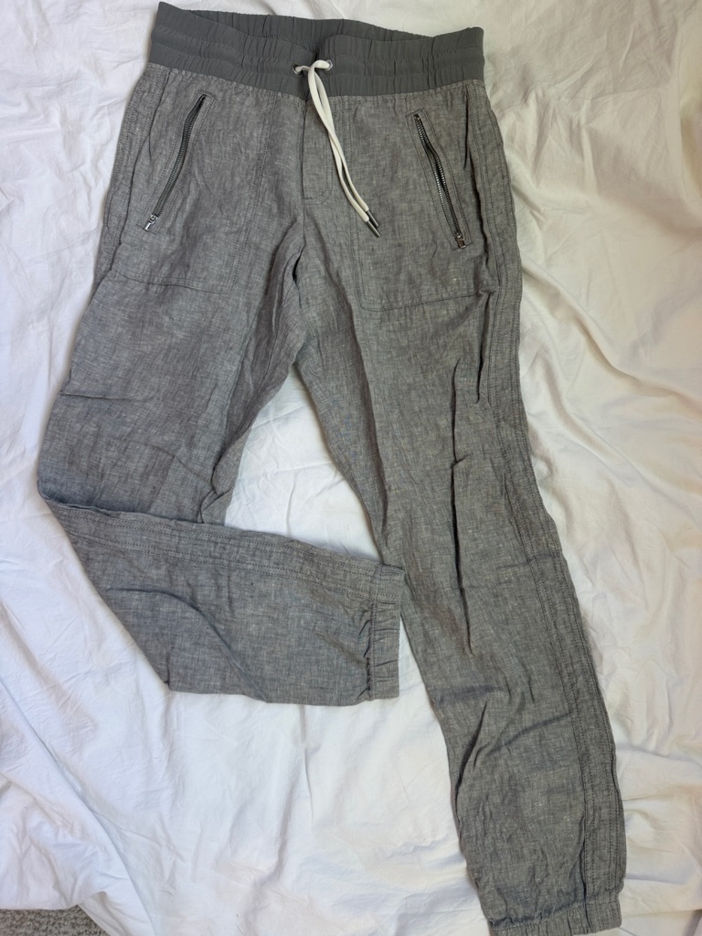 Athleta Gray Elastic-Waist Jogger Pants